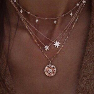 Multiple Layers stars Necklace gypsy jewelry